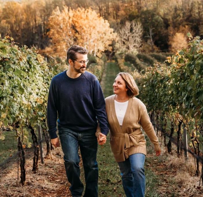 Lisa and Bryce Petty, owners of Cana Vineyards & Winery
